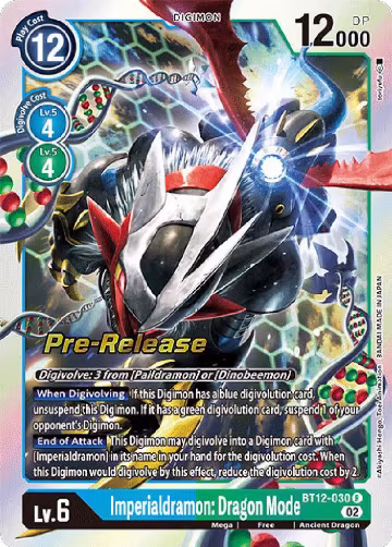 Imperialdramon: Dragon Mode (BT12-030 R) — card price