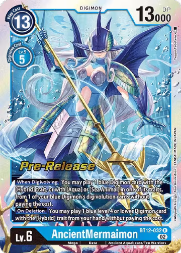 AncientMermaimon (BT12-032 R), Across Time Pre-Release Cards — Digimon card price