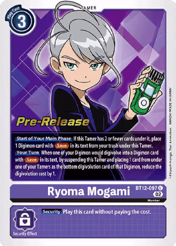 Ryoma Mogami (BT12-097 U), Across Time Pre-Release Cards — Digimon card price