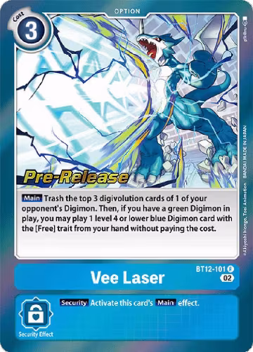 Vee Laser (BT12-101 R), Across Time Pre-Release Cards — Digimon card price