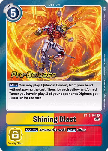 Shining Blast (BT12-104 R), Across Time Pre-Release Cards — Digimon card price