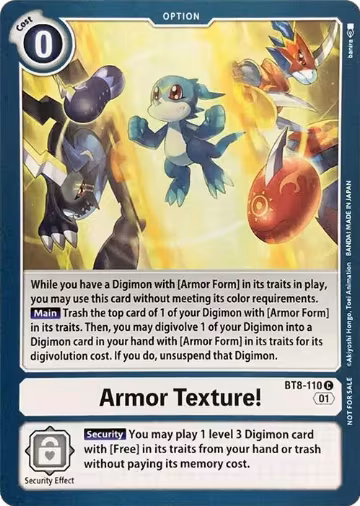 Armor Texture! (BT8-110 C), Revision Pack Cards — Digimon card price