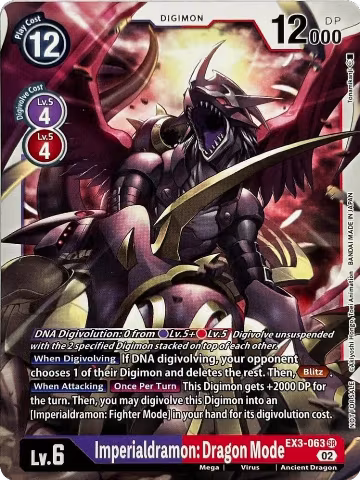Imperialdramon: Dragon Mode (EX3-063 SR), Revision Pack Cards — Digimon card price