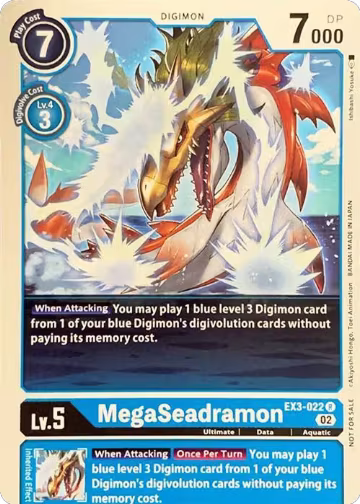 MegaSeadramon (EX3-022 R), Revision Pack Cards — Digimon card price