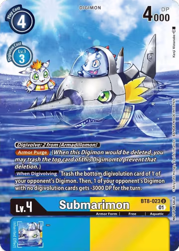 Submarimon (Official Tournament Pack Vol.9) (BT8-023 U), New Awakening — Digimon card price