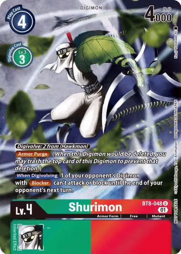 Shurimon (Official Tournament Pack Vol.9) (BT8-048 U), New Awakening — Digimon card price