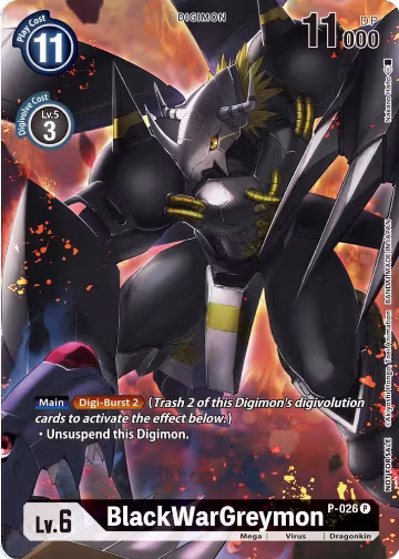 BlackWarGreymon - P-026 (Winner Pack Across Time) (P-026 P), Digimon Promotion Cards — Digimon card price