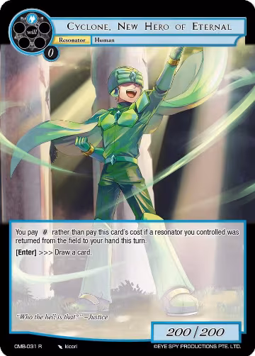 Cyclone, New Hero of Eternal (CMB-031 R), Crimson Moon's Battleground — Force of Will card price