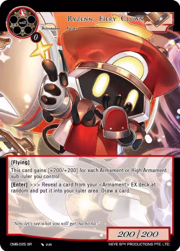Ryzenn, Fiery Clown (CMB-025 SR), Crimson Moon's Battleground — Force of Will card price