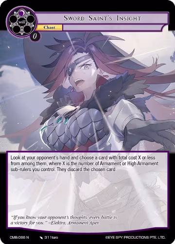 Sword Saint's Insight (CMB-066 N), Crimson Moon's Battleground — Force of Will card price