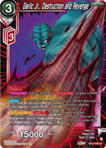 Garlic Jr., Destruction and Revenge (BT21-006), Wild Resurgence — DB Super card price