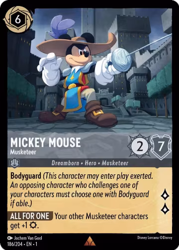 Mickey Mouse - Musketeer (186/204), The First Chapter — Lorcana card price