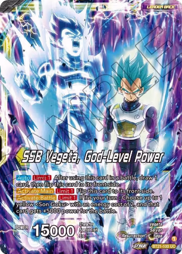 SSB Son Goku // SSB Vegeta, God-Level Power (BT21-100), Wild Resurgence — DB Super card price