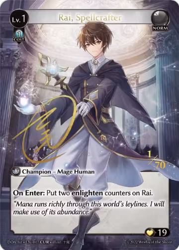 Rai, Spellcrafter (CUR) (007), Dawn of Ashes 1st Edition — Grand Archive card price