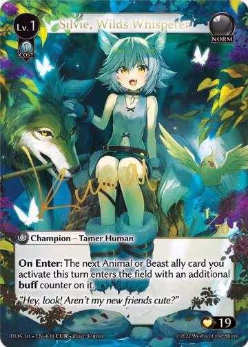 Silvie, Wilds Whisperer (CUR) (010), Dawn of Ashes 1st Edition — Grand Archive card price