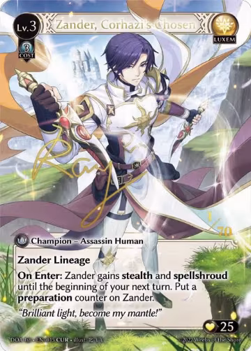Zander, Corhazi's Chosen (CUR) (015), Dawn of Ashes 1st Edition — Grand Archive card price