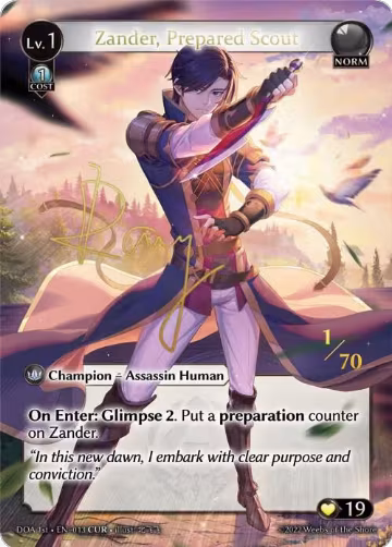 Zander, Prepared Scout (CUR) (013), Dawn of Ashes 1st Edition — Grand Archive card price