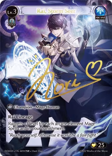 Rai, Storm Seer (CSR) (009), Dawn of Ashes Starter Decks — Grand Archive card price
