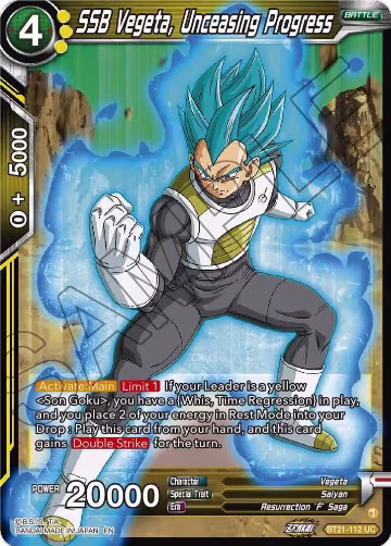 SSB Vegeta, Unceasing Progress (BT21-112), Wild Resurgence — DB Super card price