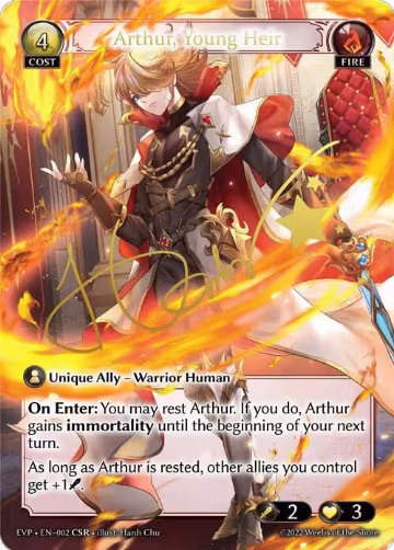 Arthur, Young Heir (002), Dawn of Ashes Event Pack — Grand Archive card price