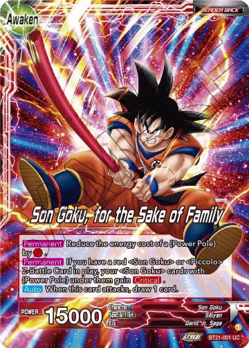 Son Goku // Son Goku, for the Sake of Family (BT21-001), Wild Resurgence — DB Super card price