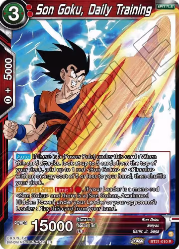 Son Goku, Daily Training (BT21-010), Wild Resurgence — DB Super card price