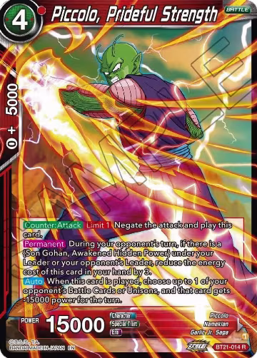 Piccolo, Prideful Strength (BT21-014), Wild Resurgence — DB Super card price