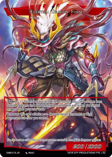 Armament Refinement // Elektra: Dragon Form (CMB-015 JR), Crimson Moon's Battleground — Force of Will card price