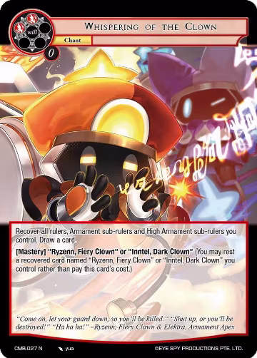 Whispering of the Clown (CMB-027 N), Crimson Moon's Battleground — Force of Will card price