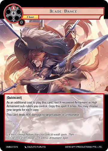 Blade Dance (CMB-019 N), Crimson Moon's Battleground — Force of Will card price