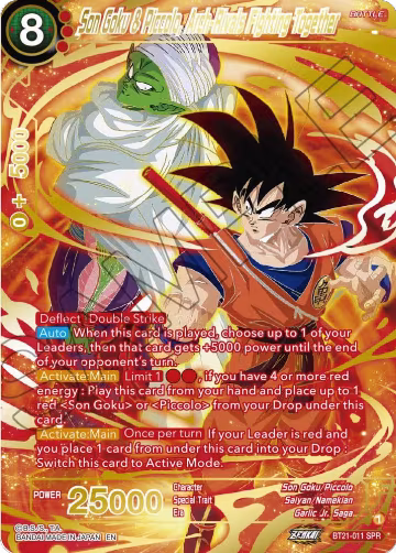 Son Goku & Piccolo, Arch-Rivals Fighting Together (SPR) (BT21-011), Wild Resurgence — DB Super card price