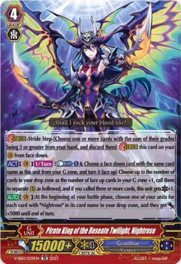 Pirate King of the Roseate Twilight, Nightrose (V-SS10/029EN), V-SS10 Premium Battle Deckset 2023 — Vanguard card price