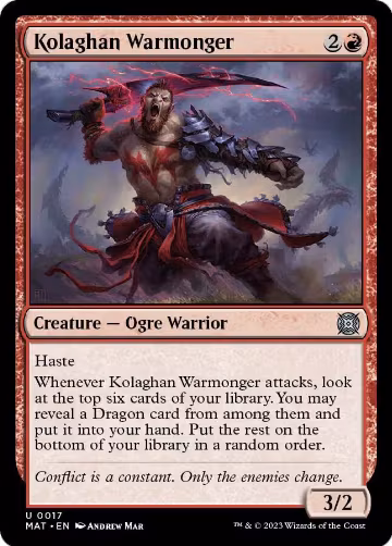 Kolaghan Warmonger (17), March of the Machine: The Aftermath — Magic card price