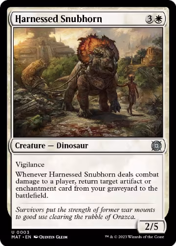 Harnessed Snubhorn (3), March of the Machine: The Aftermath — Magic card price