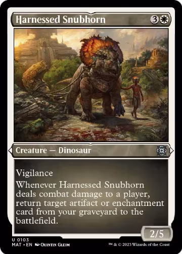 Harnessed Snubhorn (Foil Etched) (103), March of the Machine: The Aftermath — Magic card price