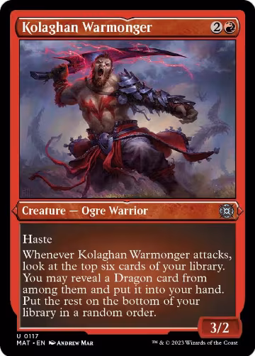 Kolaghan Warmonger (Foil Etched) (117), March of the Machine: The Aftermath — Magic card price