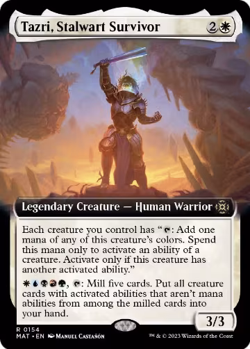 Tazri, Stalwart Survivor (Extended Art) (154), March of the Machine: The Aftermath — Magic card price