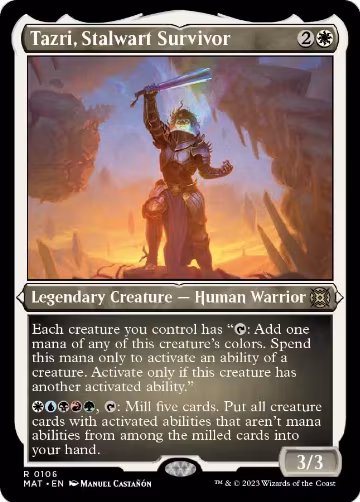 Tazri, Stalwart Survivor (Foil Etched) (106), March of the Machine: The Aftermath — Magic card price