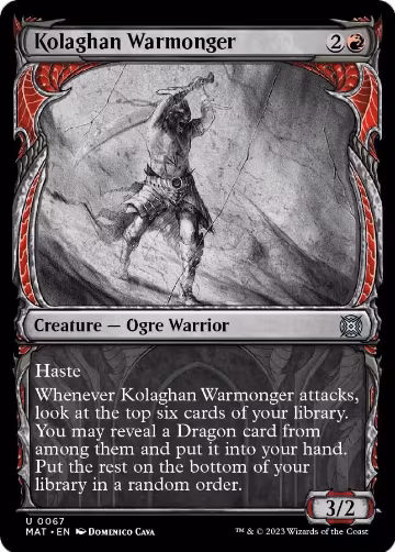Kolaghan Warmonger (Showcase) (67), March of the Machine: The Aftermath — Magic card price