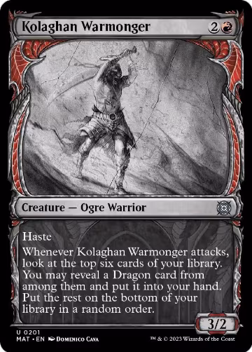 Kolaghan Warmonger (Halo Foil) (201), March of the Machine: The Aftermath — Magic card price