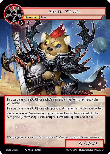 Armed Weasel (CMB-018 N), Crimson Moon's Battleground — Force of Will card price