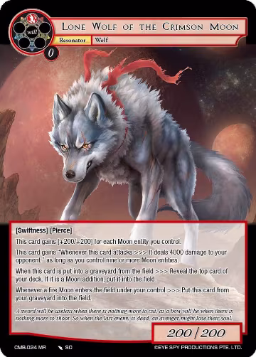 Lone Wolf of the Crimson Moon (CMB-024 MR), Crimson Moon's Battleground — Force of Will card price