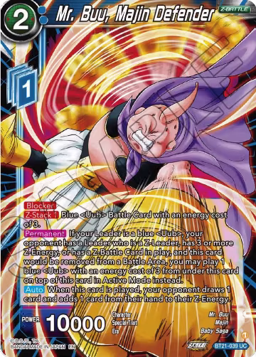 Mr. Buu, Majin Defender (BT21-039), Wild Resurgence — DB Super card price