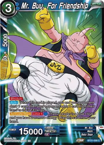 Mr. Buu, For Friendship (BT21-058), Wild Resurgence — DB Super card price