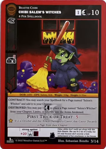 Chibi Salem's Witches (3/14), Seance: First Edition Release Event Deck — MetaZoo card price