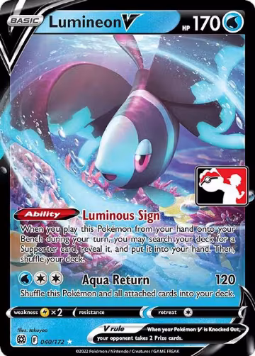 Lumineon V - 040/172 (040/172), Prize Pack Series Cards — Pokémon card price