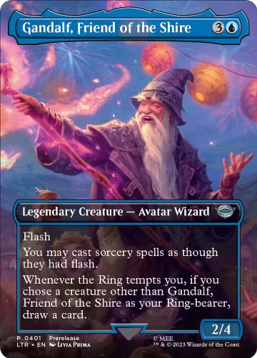 Gandalf, Friend of the Shire (Borderless) (401), Universes Beyond: The Lord of the Rings: Tales of Middle-earth — Magic card price