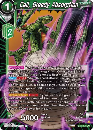 Cell, Greedy Absorption (BT21-075), Wild Resurgence — DB Super card price