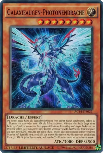 Galaxy-Eyes Photon Dragon (German) - "Galaxieaugen-Photonendrache" (AC14-DE022), Advent Calendar 2014 (Adventskalender ZEXAL-Edition) — Yu-Gi-Oh! card price