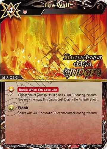 Fire Wall (Judge Pack Vol. 1) (ST01-016), Battle Spirits Saga Promo Cards — Battle Spirits card price
